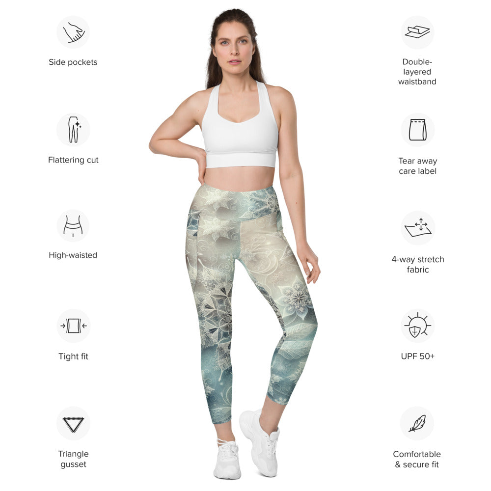 Whimsical Winter Wear Leggings with Pockets