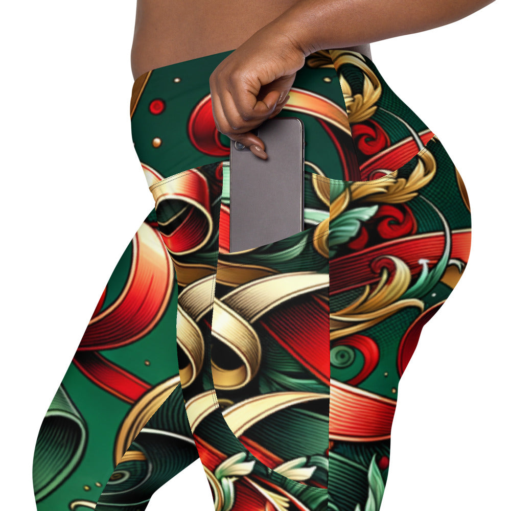 Whimsical Winter Wear Leggings with Pockets