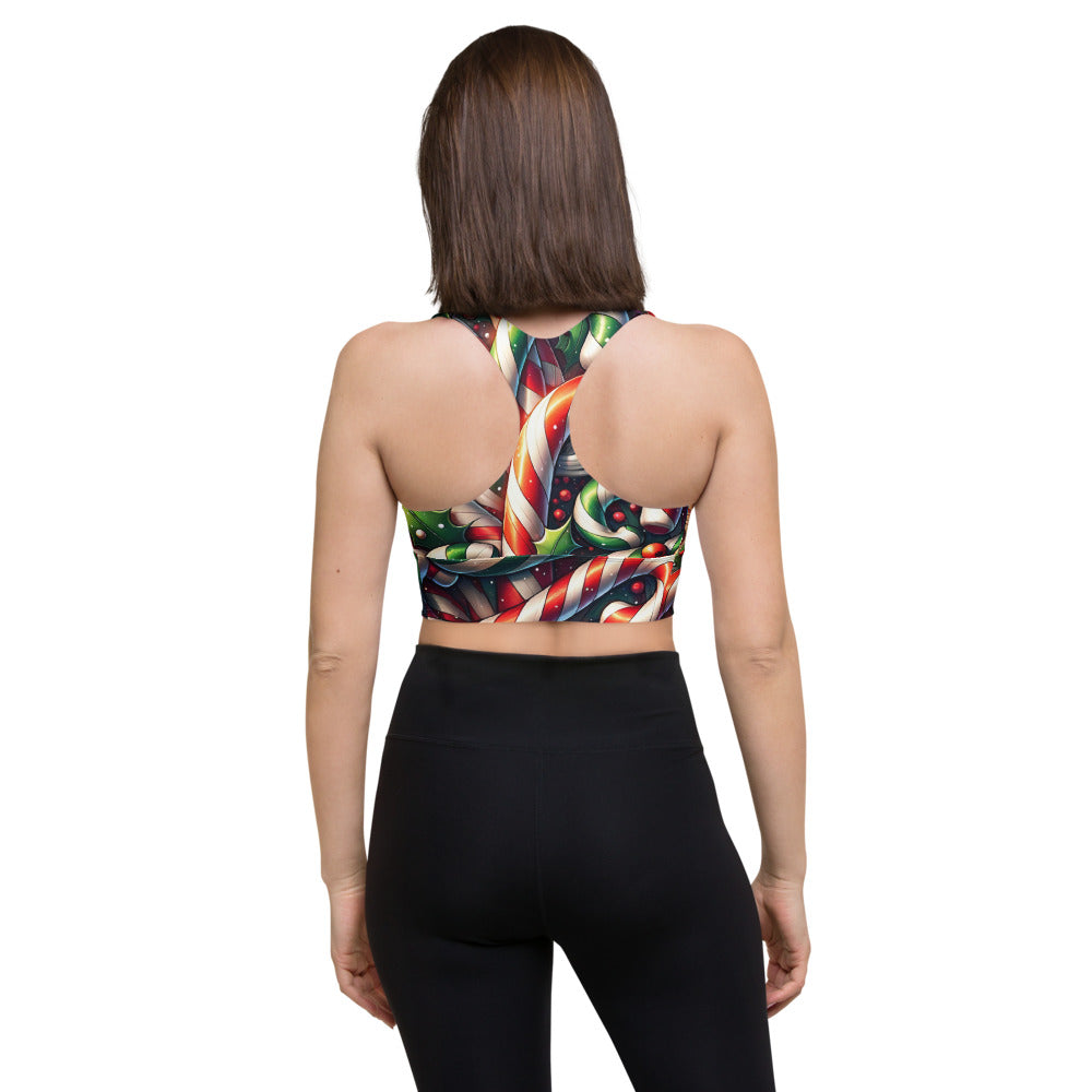 Whimsical Winter Wear Longline Sports Bra