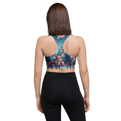 Whimsical Winter Wear Longline Sports Bra