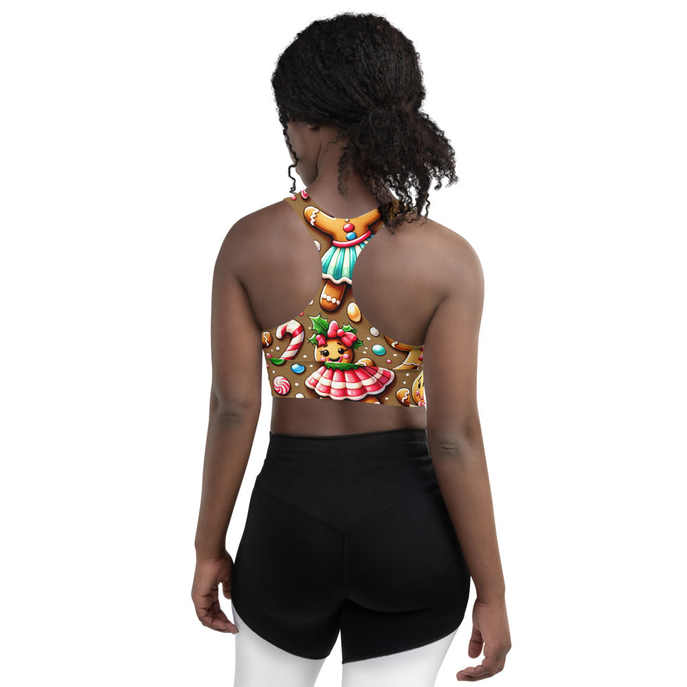 Whimsical Winter Wear Longline Sports Bra