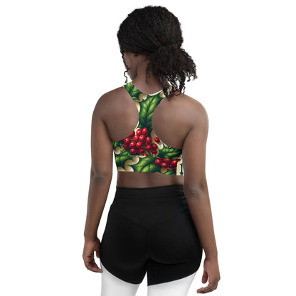 Whimsical Winter Wear Longline Sports Bra