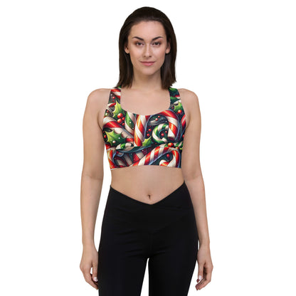 Whimsical Winter Wear Longline Sports Bra