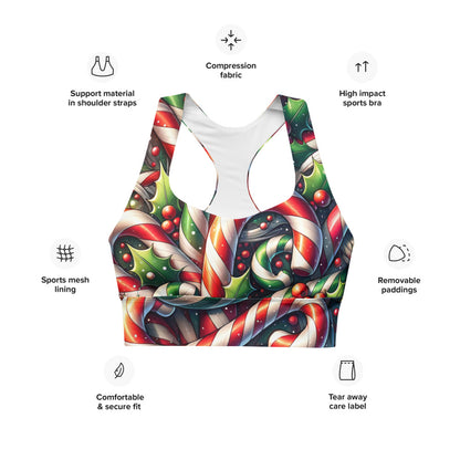 Whimsical Winter Wear Longline Sports Bra