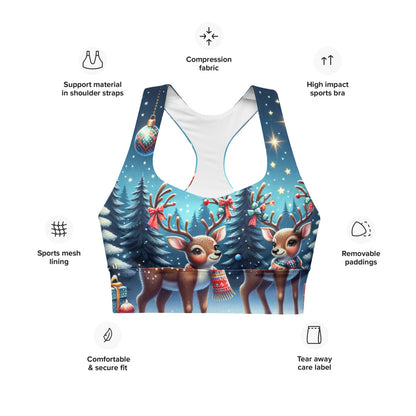 Whimsical Winter Wear Longline Sports Bra