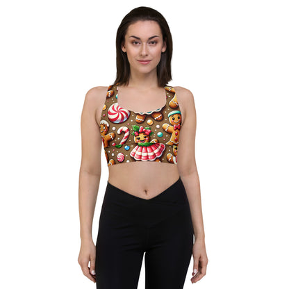 Whimsical Winter Wear Longline Sports Bra