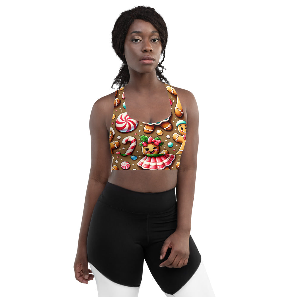 Whimsical Winter Wear Longline Sports Bra