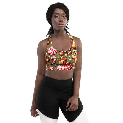 Whimsical Winter Wear Longline Sports Bra