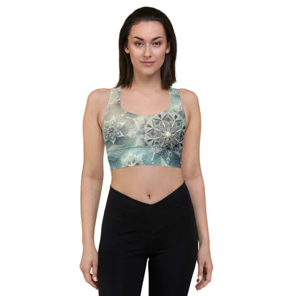 Whimsical Winter Wear Longline Sports Bra
