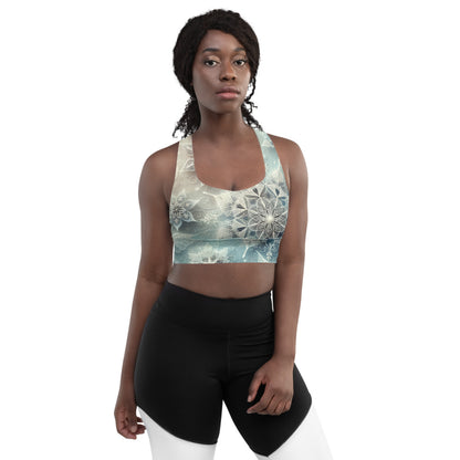 Whimsical Winter Wear Longline Sports Bra