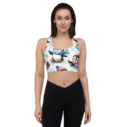 Whimsical Winter Wear Longline Sports Bra