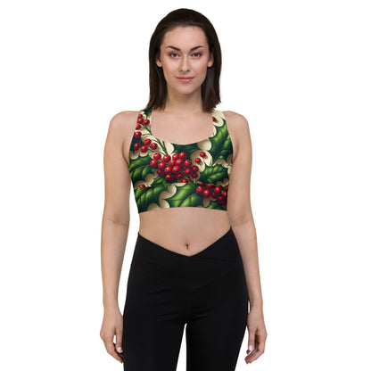 Whimsical Winter Wear Longline Sports Bra