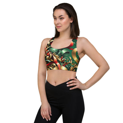 Whimsical Winter Wear Longline Sports Bra