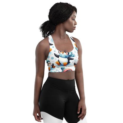 Whimsical Winter Wear Longline Sports Bra