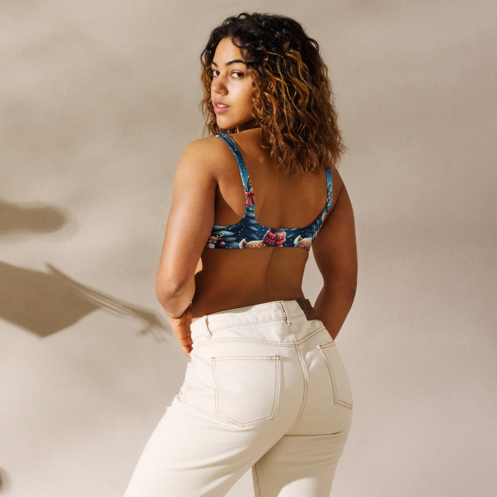 Whimsical Winter Wear Padded Bikini Top
