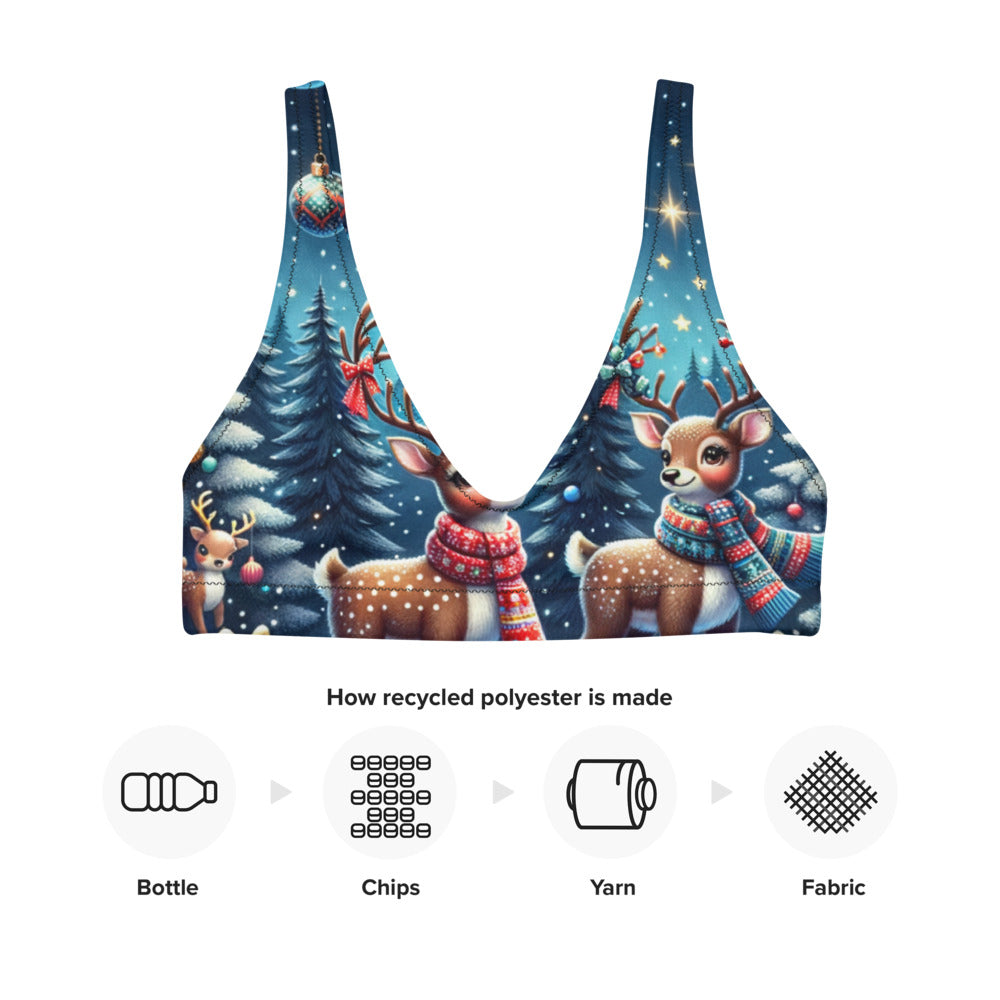 Whimsical Winter Wear Padded Bikini Top
