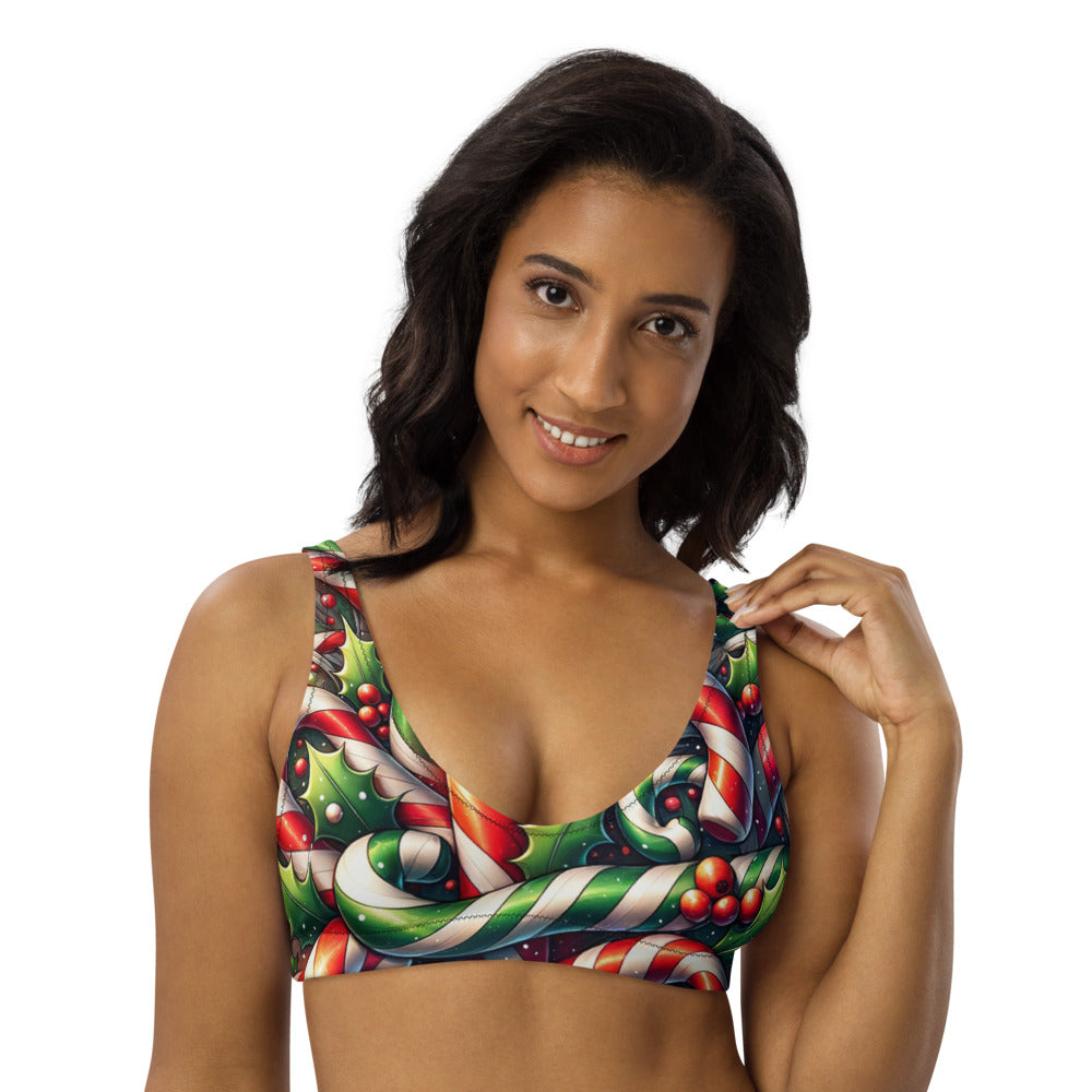 Whimsical Winter Wear Padded Bikini Top