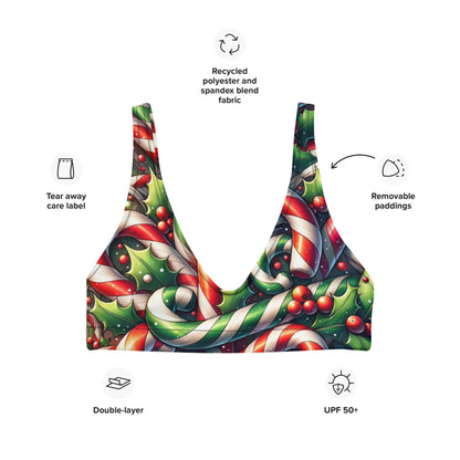 Whimsical Winter Wear Padded Bikini Top