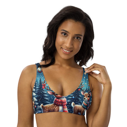 Whimsical Winter Wear Padded Bikini Top