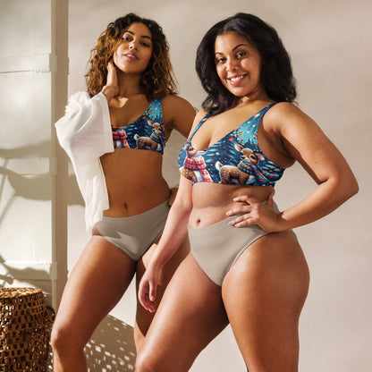 Whimsical Winter Wear Padded Bikini Top