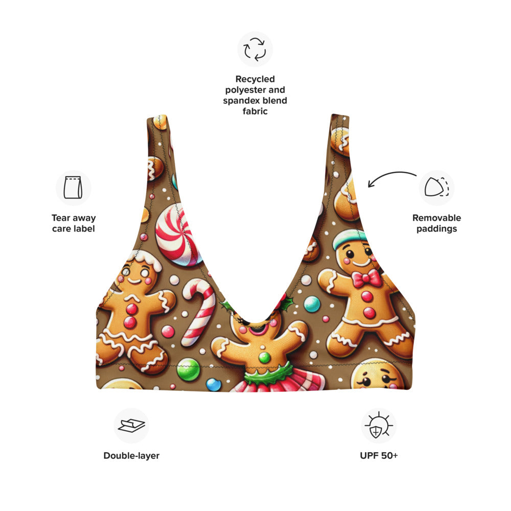 Whimsical Winter Wear Padded Bikini Top