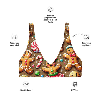 Whimsical Winter Wear Padded Bikini Top