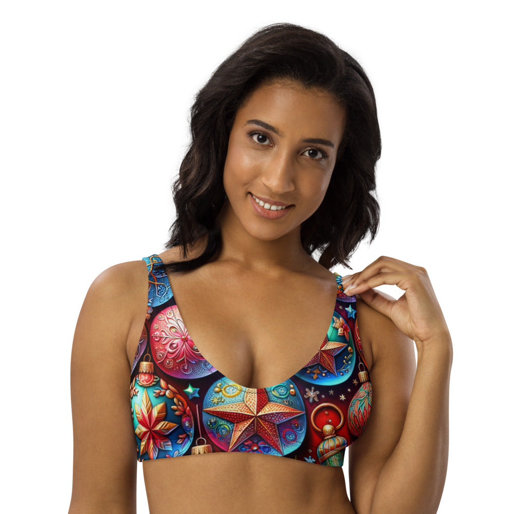 Whimsical Winter Wear Padded Bikini Top