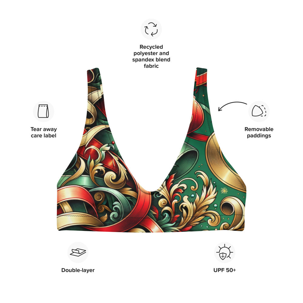 Whimsical Winter Wear Padded Bikini Top