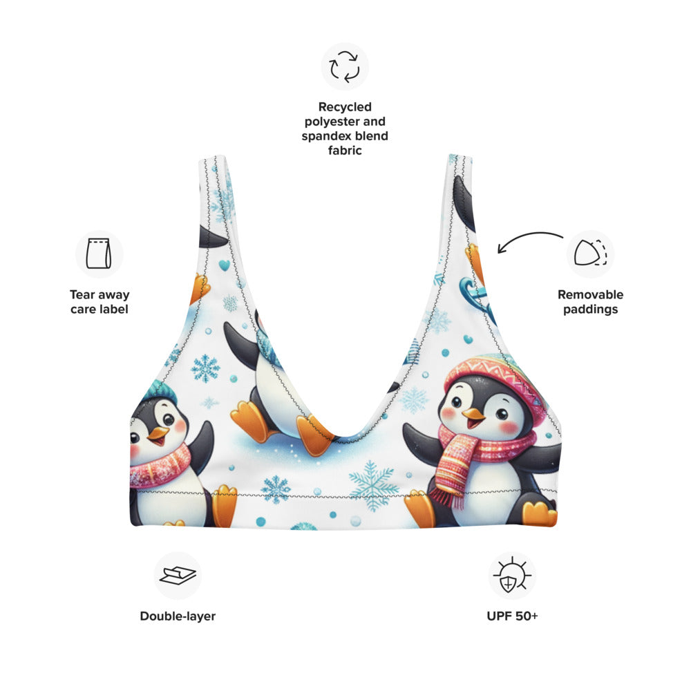 Whimsical Winter Wear Padded Bikini Top