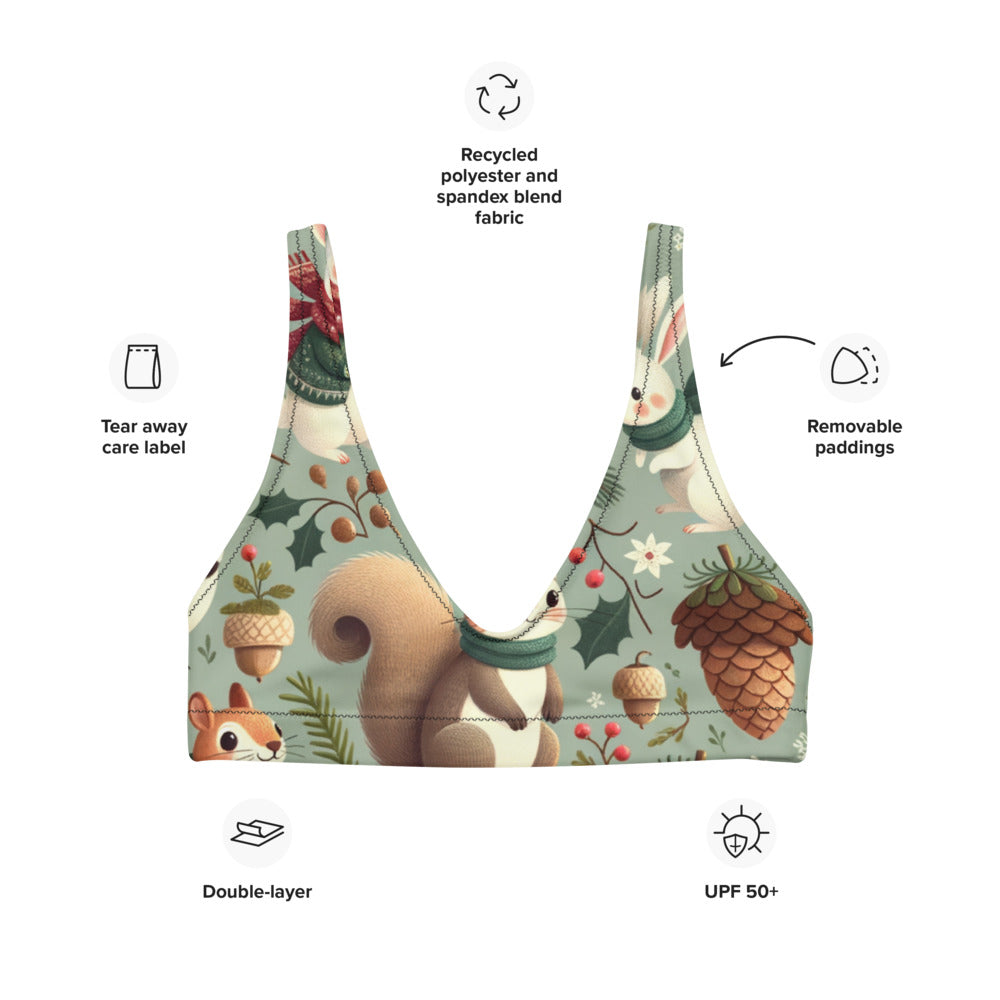 Whimsical Winter Wear Padded Bikini Top