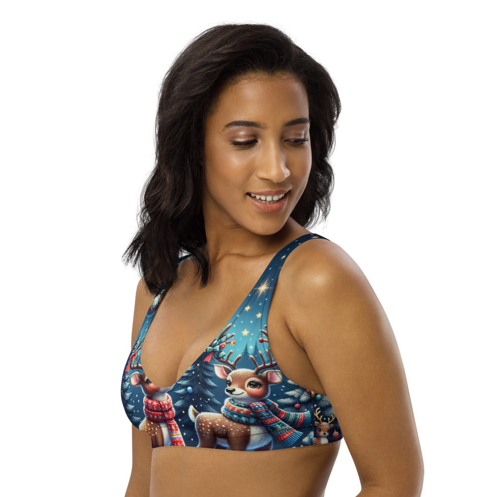 Whimsical Winter Wear Padded Bikini Top