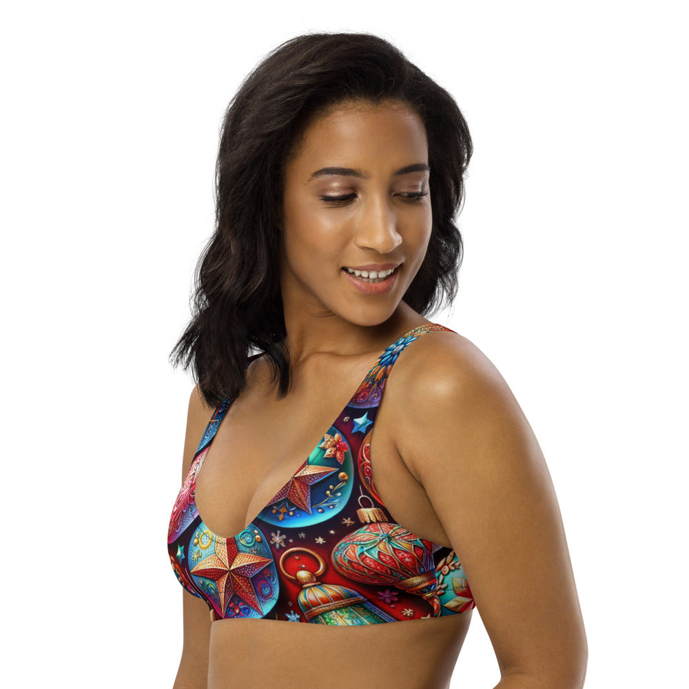 Whimsical Winter Wear Padded Bikini Top
