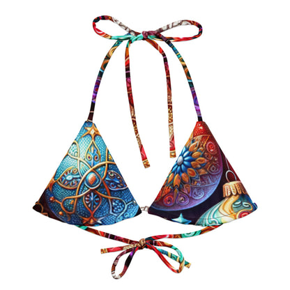 Whimsical Winter Wear Padded String Bikini Top