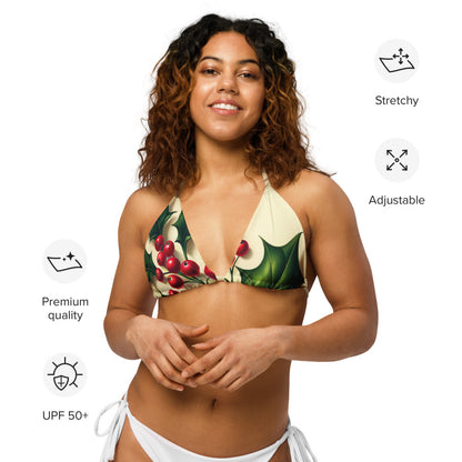 Whimsical Winter Wear Padded String Bikini Top