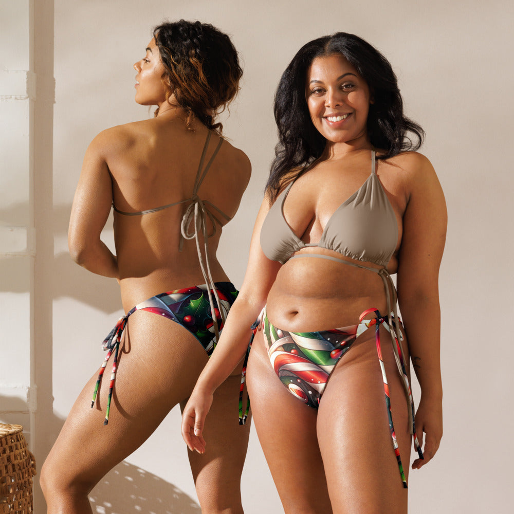 Whimsical Winter Wear String Bikini Bottom