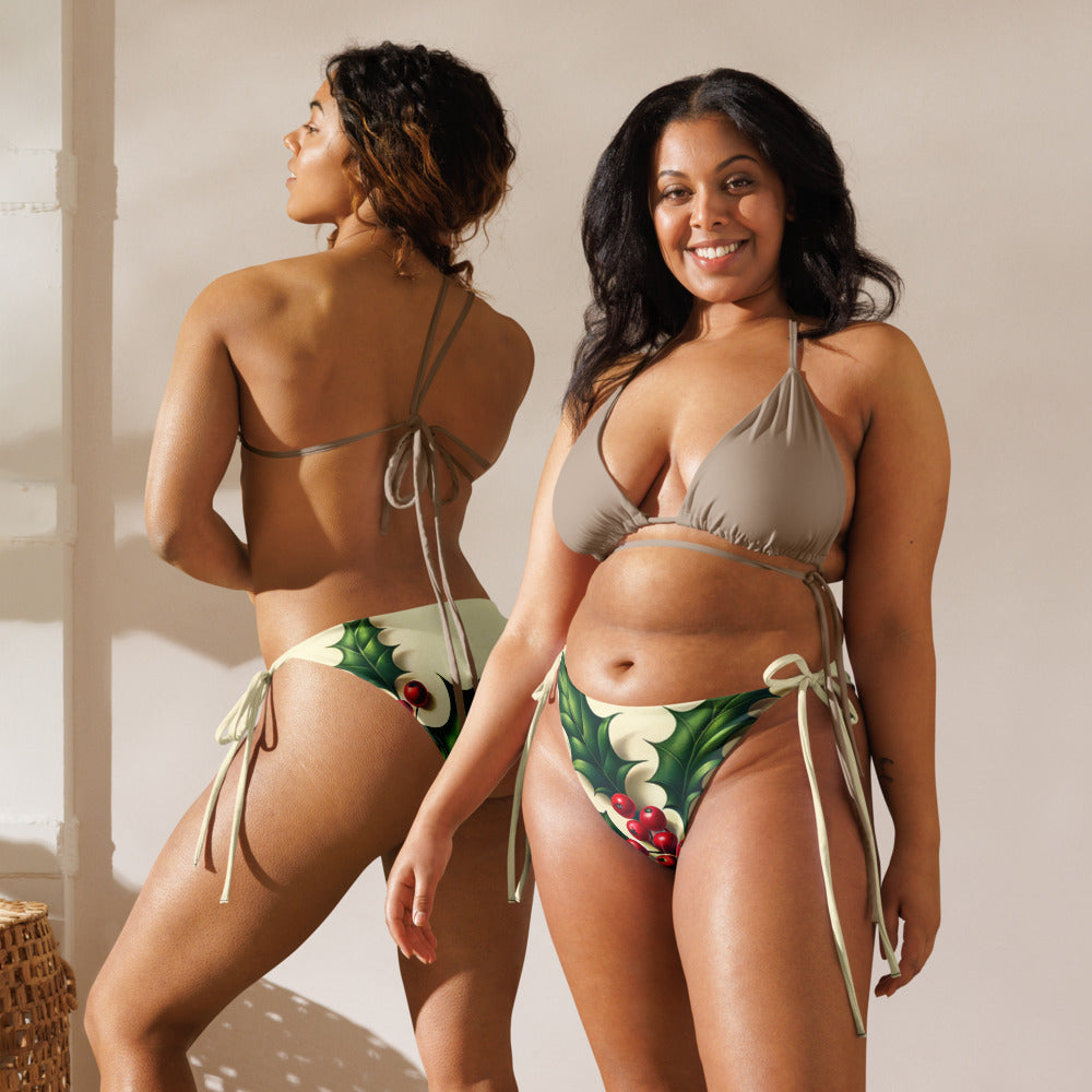 Whimsical Winter Wear String Bikini Bottom