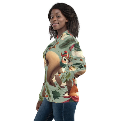 Whimsical Winter Wear Bomber Jacket