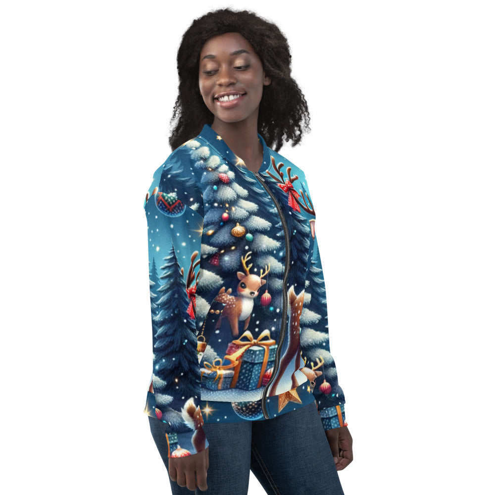 Whimsical Winter Wear Bomber Jacket