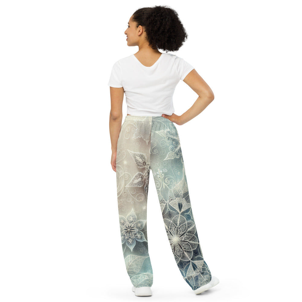 Whimsical Winter Wear Wide-Leg Pants