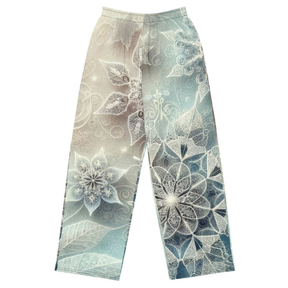 Whimsical Winter Wear Wide-Leg Pants