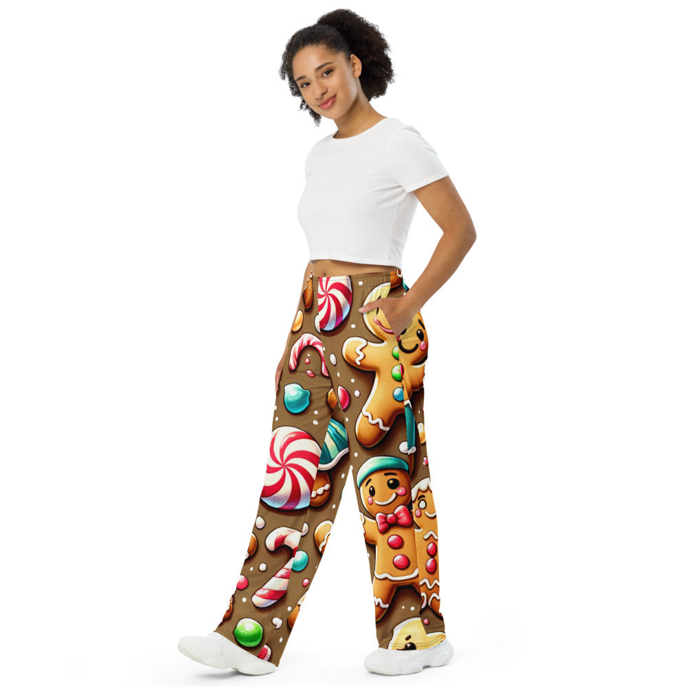 Whimsical Winter Wear Wide-Leg Pants