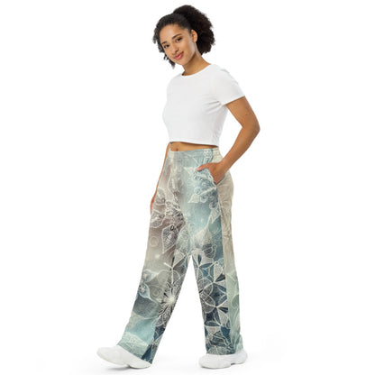 Whimsical Winter Wear Wide-Leg Pants