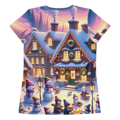 Whimsical Winter Wear Women's Athletic T-Shirt
