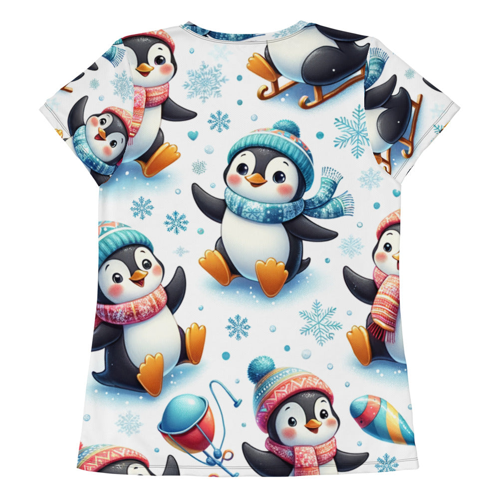 Whimsical Winter Wear Women's Athletic T-Shirt