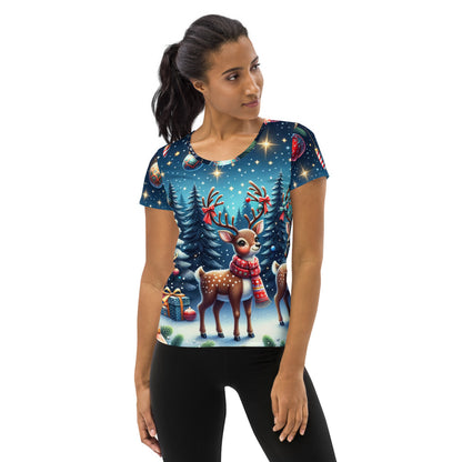 Whimsical Winter Wear Women's Athletic T-Shirt