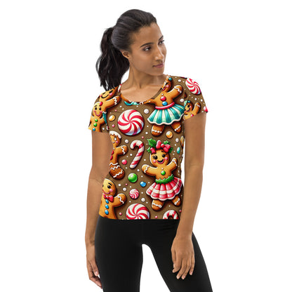 Whimsical Winter Wear Women's Athletic T-Shirt