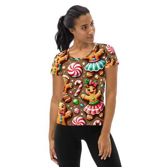 Whimsical Winter Wear Women's Athletic T-Shirt