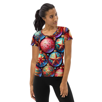 Whimsical Winter Wear Women's Athletic T-Shirt