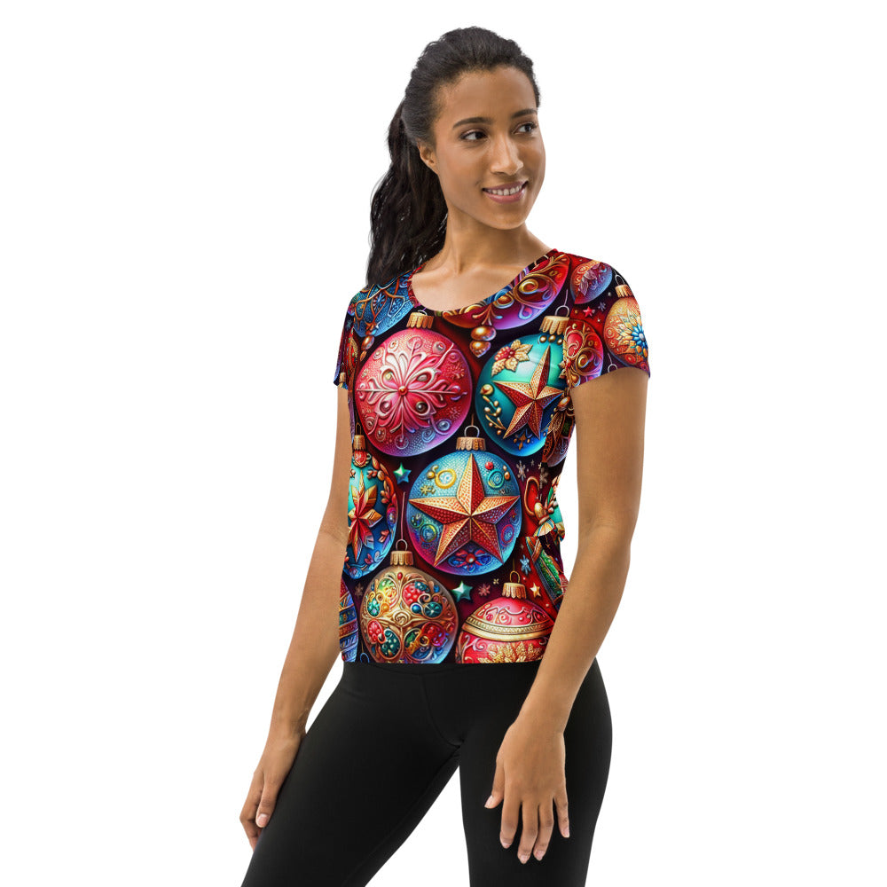 Whimsical Winter Wear Women's Athletic T-Shirt