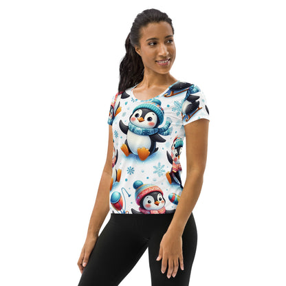 Whimsical Winter Wear Women's Athletic T-Shirt